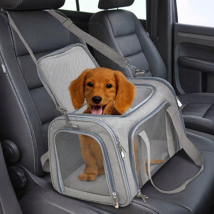 Переноска для котів та собак, сумка з плечовим ременем, 45x30x30 см, розмір M (I218)