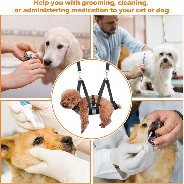 Гамак для собак Ownpets з 4 гачками для миття, грумінгу та стрижки нігтів