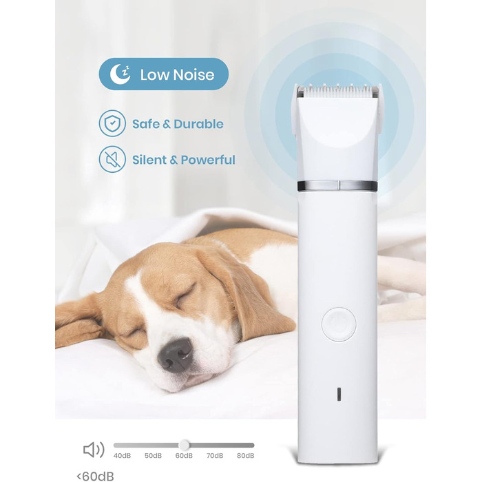 Набір для стрижки котів Leise: професійна машинка для стрижки котів, собак, набір для догляду за лапами, очима, вухами та обличчям. USB-C зарядка.