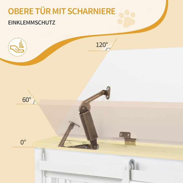 Клітка для собак Hzuaneri Eck-Hundekäfig, біла, 107 x 59,6 x 64 см, з подушкою та розсувними дверима