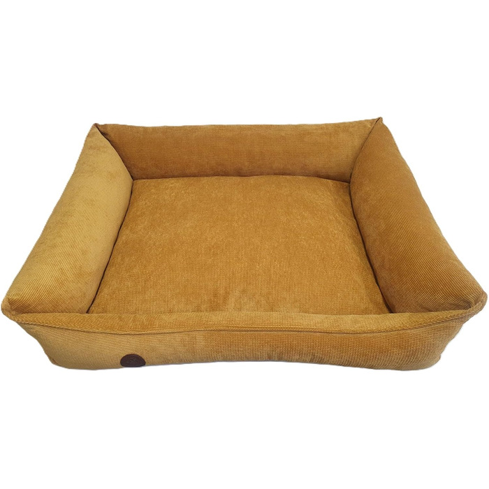 Ортопедичне ліжко для собак, суглобозахисне, миється, для великих, середніх та маленьких собак, гірчичний колір (L=99/79/18см)