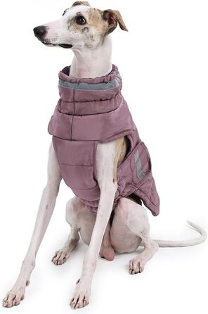 Зимовий теплий водонепроникний одяг для собак, куртка для малих та середніх порід, з флісовою підкладкою, жилет для цуценят з коміром з хутром, світловідбиваючий, на липучках (Рожевий, M)