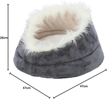 Кругле собаче ліжко TRIXIE Minou, діаметр 60 см, білий/сірий - м'яке ліжко для собак з Softplüsch, кошик для собак маленьких та середніх порід, неслизьке, 36299