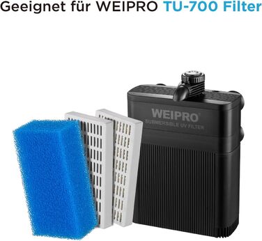 Акваріумний фільтр внутрішній з UV лампою 5W, 3-рівнева фільтрація, регульована подача води 700л/год. Підходить для прісних та морських акваріумів 120-180л та 70-100л. Комплект фільтрувальних матеріалів (TU-700)