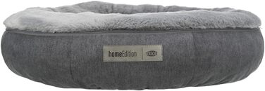Ліжко для собак TRIXIE Liano, 80x60 см, сіре - м'яке, з наповнювачем з пінополістирольних кульок, для великих собак, з антиковзким покриттям, миється, 37981