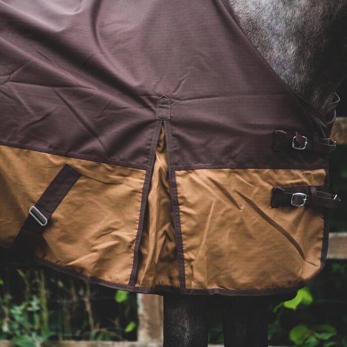 Кінська попона eQuitack 1200 ден реген з флісом, 165 см, сіро-коричнева