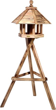 Дерев'яна годівниця для птахів dobar Green Label Brillo, 45x45x47 см, підвісна або на стійку, натуральне дерево, преміум якість