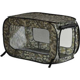 Складаний переносний будиночок-клітка Beatrice Home Fashions для котів і собак, 91,4×55,9×55,9 см, камуфляжний зелений