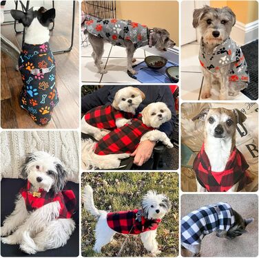 Теплий плед-жилет для собак BEAUTYZOO: флісова жилетка, вітрозахисна куртка для маленьких та середніх порід, XS, S, цуценята, з кільцем для повідка, класичний візерунок буйвола