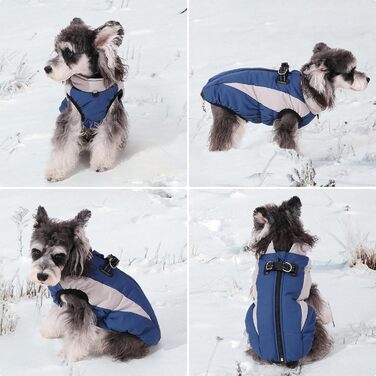 Зимовий теплий одяг для собак, куртка Kates Wetter, вітронепроникна, світловідбиваюча, флісова, з отвором для шлейки, тепла флісова жилетка для собак, розмір X, куртка для собак на блискавці, зимовий костюм для собак, зелений (L, блакитний)