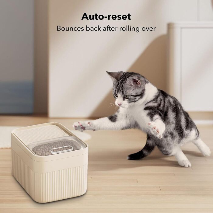 Герметичний контейнер для зберігання корму для тварин до 13,6 кг, для собак, котів та інших домашніх улюбленців, з мірним стаканчиком, білий, маленький