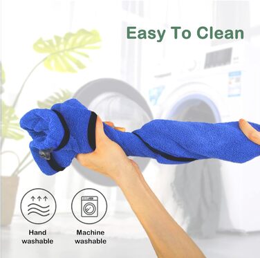 Рушник для собак з мікрофібри, рушник для лап - Швидковисихаючий халат для собак, рушник для собак з халатом, халат для домашніх тварин з магічною липучкою, синій