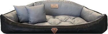 Ортопедичне ліжко для собак Dogs4Life: м'яке, миється, для собак маленьких, середніх та великих (S-XXL, сірий)
