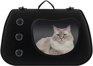 Сумка-переноска для собак, маленька, через плече, чорна. Ідеально для прогулянок, пікніків, кемпінгу. Зручна, легка, прозора переноска для маленьких собак.