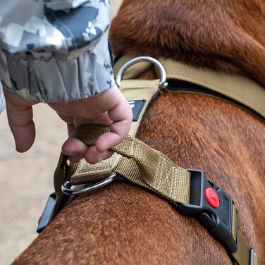Тактичне обіднє намисто для собак TSPRO з ручкою та швидкою застібкою, для великих собак, чорний (L)