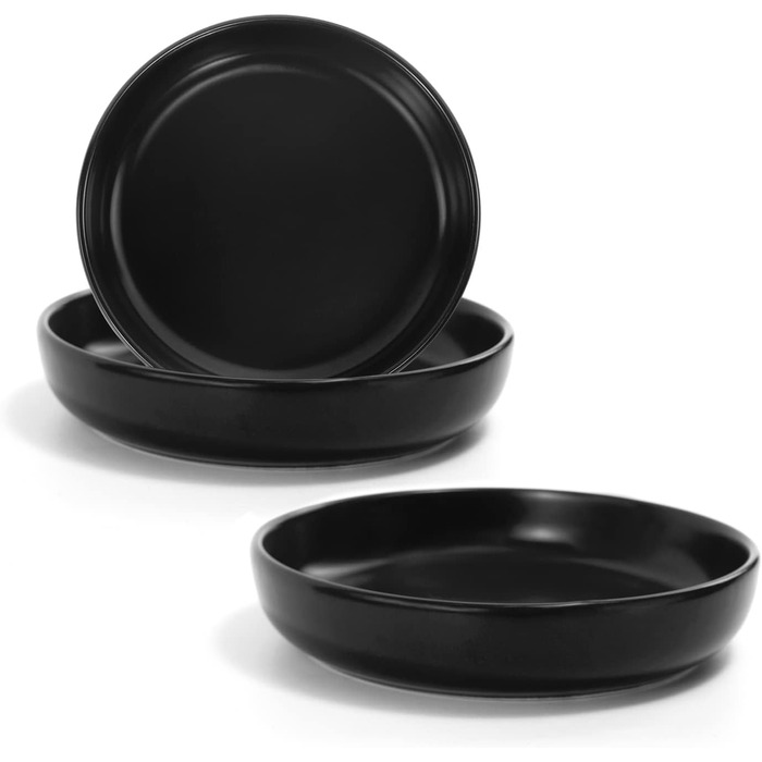 Набори мисок для котів SPUNKYJUNKY 3 шт. з кераміки, чорного кольору (300 мл)