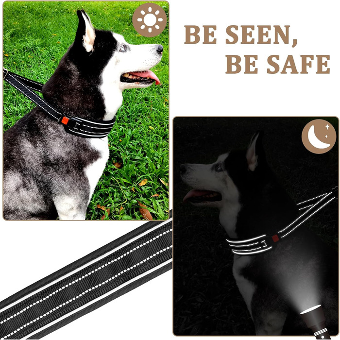 Нашийник для собак від тяги Mayerzon Martingale, світловідбиваючий, для великих та середніх порід (Пітбуль, Малінуа, Доберман), з пряжкою