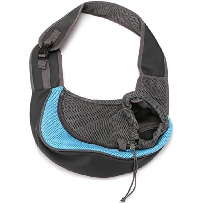 Транспортна сумка для собак і котів з регульованим плечовим ременем, дихаюча переноска для прогулянок та активного відпочинку на вулиці, світло-блакитна (45x28)