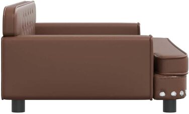 Крісло-ліжко для собак, лежанка для собак з м'якою подушкою, диванчик для собак, лежанка для котів, штучна шкіра (90 x 53 x 30 см, Коричневий)