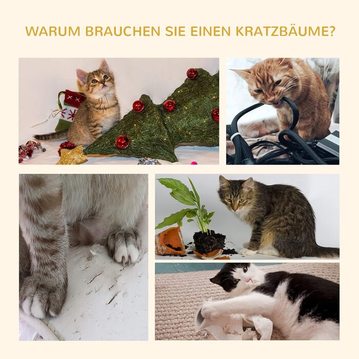 Дряпка для котів PawHut, килимок-дерево, сірий, з сизалю, до стелі