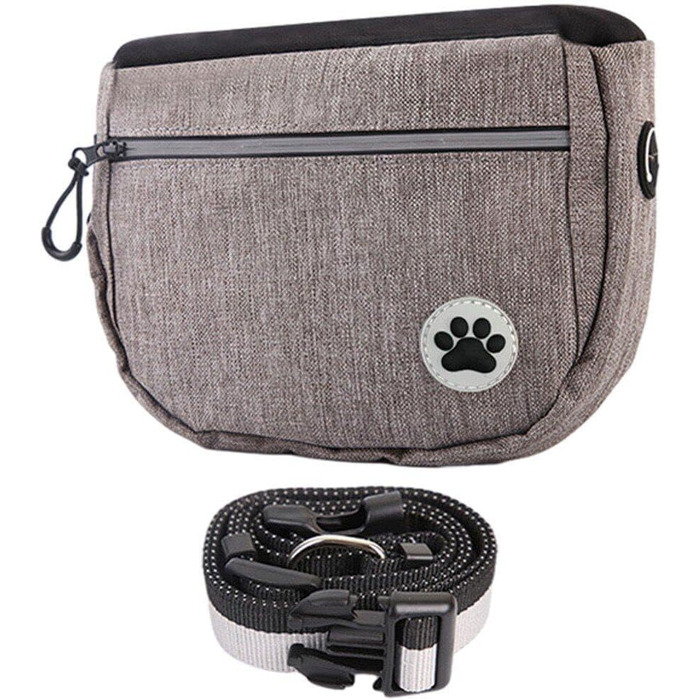 Сумка для собак Lpitoy, сумка для дресирування собак, сумка для прогулянок з собакою на пояс, для цуценят та собак, сіра