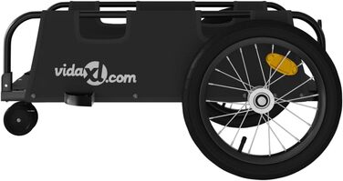 Дитячий/Транспортний причіп для собак, велосипедний причіп, чорний, з оксфордської тканини та металу, для щоденного транспортування, легко збирається