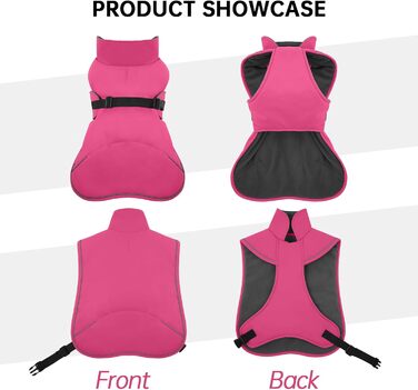 Зимовий теплий дощовик для собак Такса (M), рожевий. Захист від вітру та вологи, з отвором для повідка. Тепла куртка для собак великих порід.