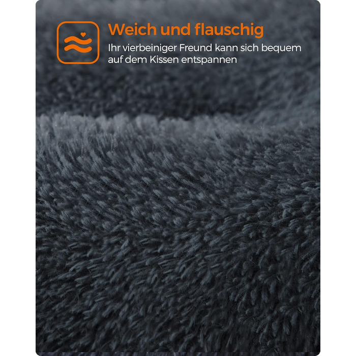 Ліжко для собак Feandrea, м'який килимок, довгий плюш, 122 x 74 см, м'яка підкладка, можна прати, багатофункціональне, PGW204K01 (L 110 x B 73 x H 10 см, темно-сірий)