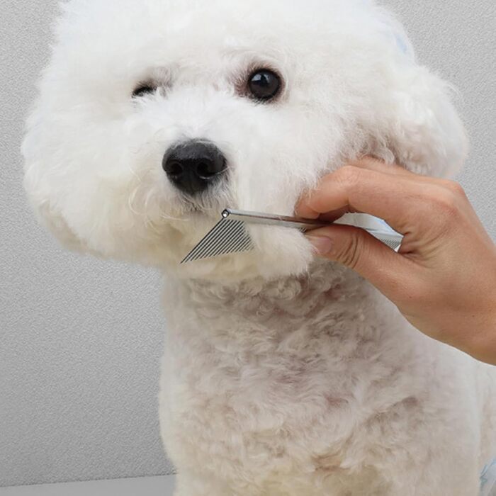 Гребінець для собак та котів | Щітка для догляду за шерстю, для довгошерстих порід, щоденний догляд, після купання, для літніх тварин та цуценят, срібна