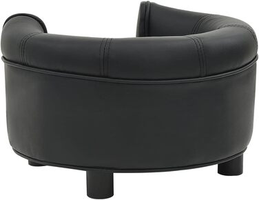 Собаче ліжко vidaXL чорне 48x48x32 см, плюш, екошкіра, диван для собак і домашніх тварин