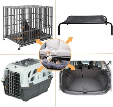 М'яке ліжко для собак великих порід, XXL, 110x75 см, антиковзаюче, темно-сіре, машинне прання