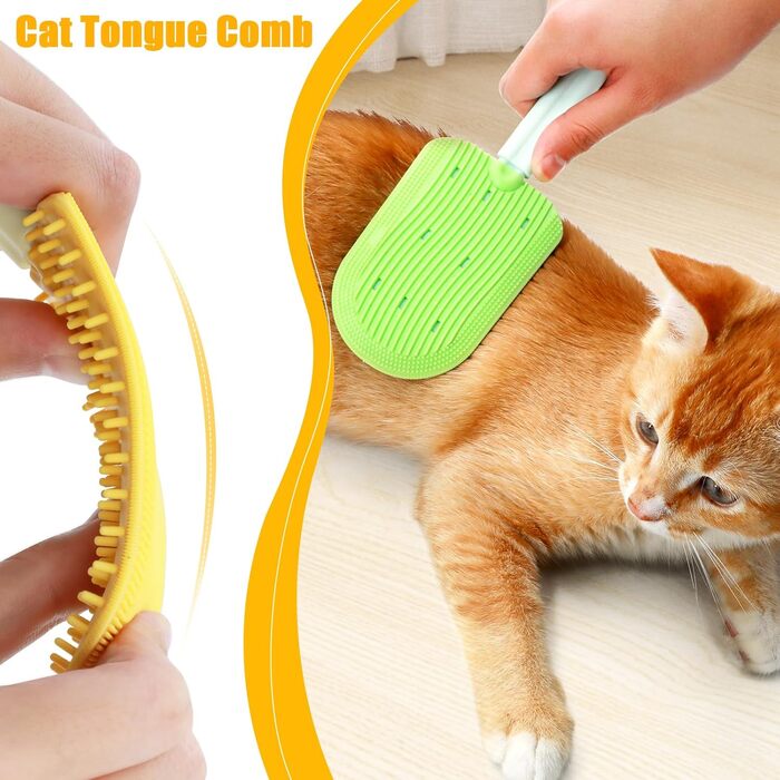 Гребінець для котів 3 шт., силіконовий гребінець для дому, для довгошерстих котів, для догляду за шерстю, видаляє ковтання шерсті