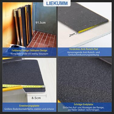 LIEKUMM Рампа для підйому мотоцикла, 180 см, 300 кг, алюміній, складна, для ATV, мотоцикла, велосипеда, авто