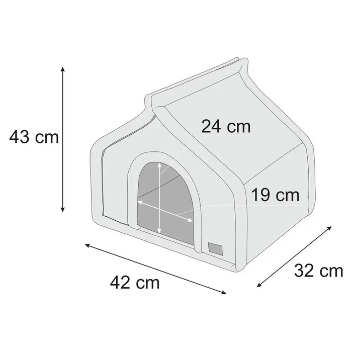 Будиночок для собак Doggy з екошкіри - R1 42x32x43
