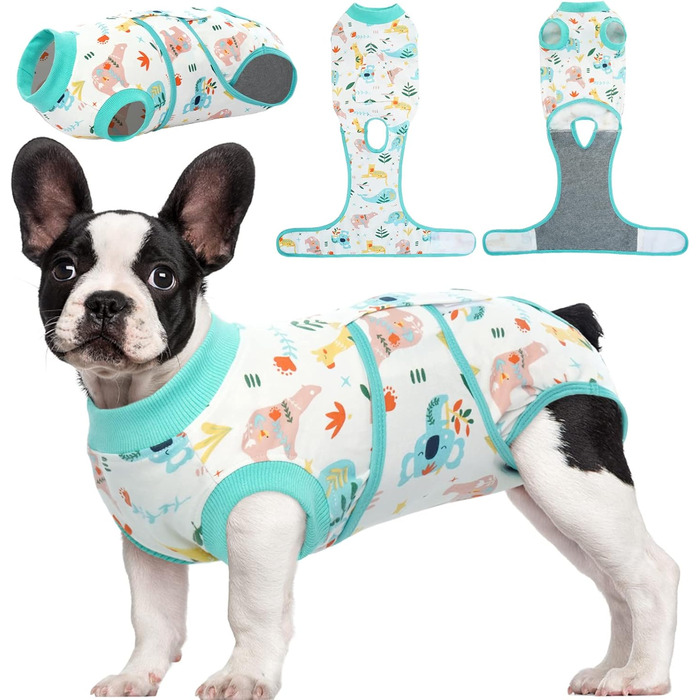 Тільце для собак після операції, захист від лизання, дихаюче, зелене, XS (1 шт.)