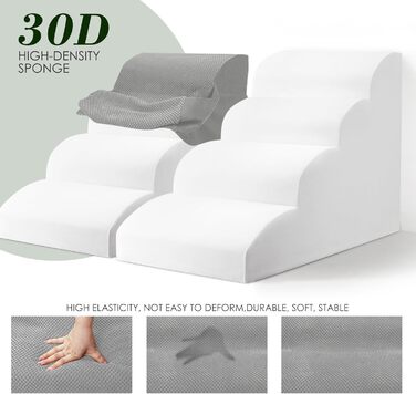 Сходинка для собак Thihome: 4 сходинки з піни, водонепроникний чохол, для маленьких собак та котів, під софу та ліжко