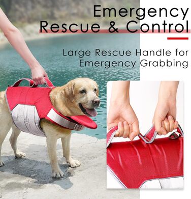 Жилет рятувальний для собак ThinkPet, XL, червоний, регульований, світловідбиваючий