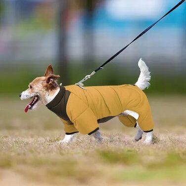 Зимовий одяг для собак - тепла куртка, вітрозахисний жилет, зимовий костюм, піжама для собак (жовтий, M)