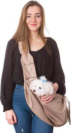 Трагера для собак та котів PillowPrim - переноска для тварин на плечі, бежева