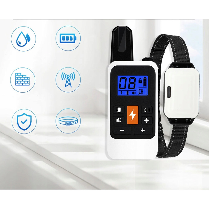 Електричний нашийник для дресирування собак з пультом дистанційного керування та великим радіусом дії