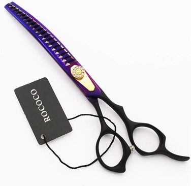 Ножиці для грумінгу собак GUALA 7 дюймів, вигнуті, для розрідження шерсті, з чохлом