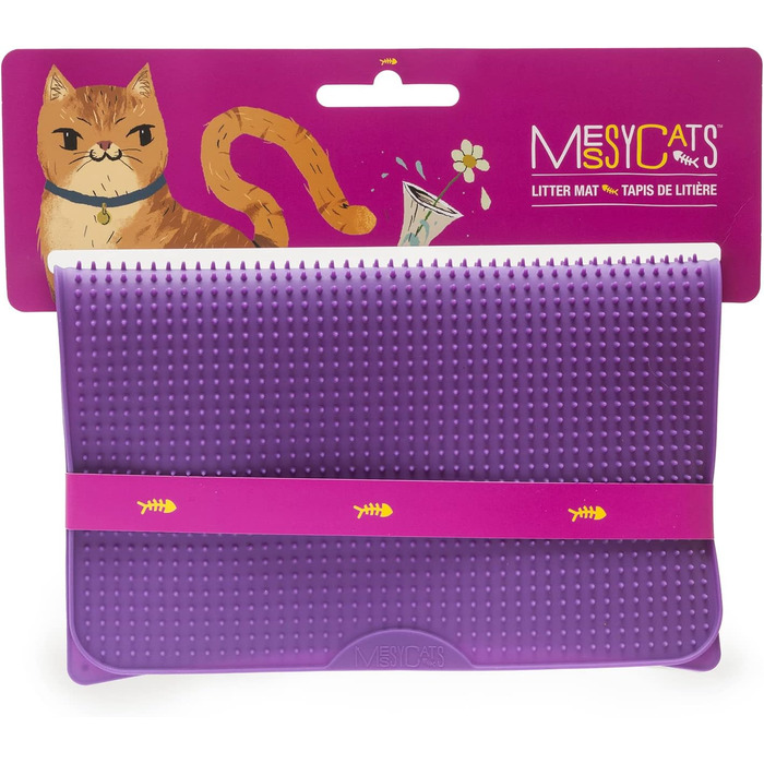 Килимок для котячого туалету Messy Cats, м'які шипи, 45,7x35,6 см, фіолетовий