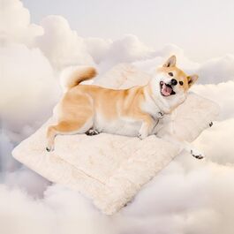 М'яка лежанка для собак Mora Pets: зручна та миюча підстилка для маленьких, середніх та великих собак, 74 x 46 см, бежева