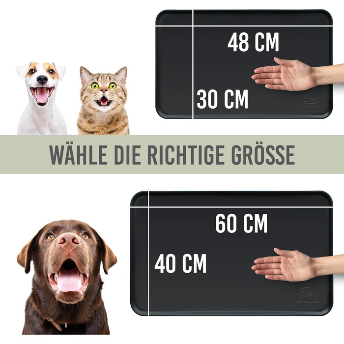 Силіконовий килимок під миску для собак та котів, 60x40 см, чорний, нековзний