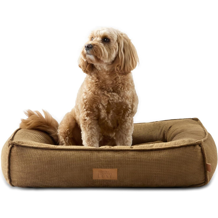 Крізьове ліжко для домашніх тварин Town & Country Luxe CuddleTown, розмір M, 68x57x17 см, кремовий колір