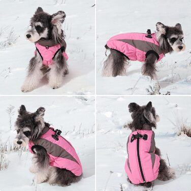 Тепла зимова куртка для собак, Kate Weather, вітронепроникна, світловідбиваюча, флісова, з отвором для шлейки, тепла флісова жилетка для собак, розмір X, куртка для собак на блискавці, зимовий костюм для собак, зелений (XX-Large, рожевий)