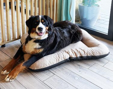 Клео - лежанка для собак середніх розмірів, 90x70 см, бежева, знімний чохол, водонепроникна, для собак великих порід