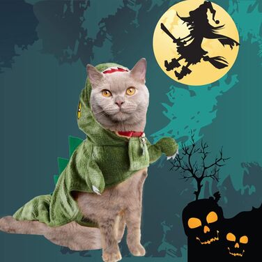 Костюм динозавра для собак на Хелловін, костюм стегозавра для собак, теплий зимовий костюм дракона для собак, фотосесії, S: шия 12-13