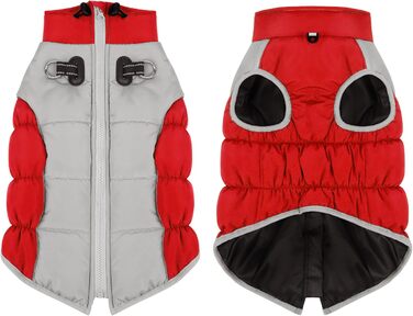 Зимовий жилет для собак Aiboria, теплий, непромокальний, без рукавів, з нагрудником (червоний, XXL)