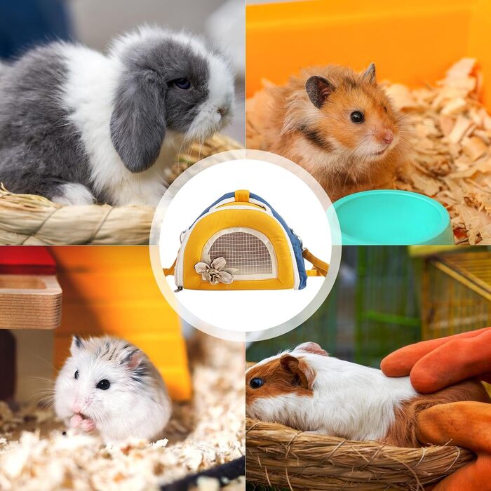 Транспортна сумка для маленьких тварин: переноска для собак, котів, шиншил | Переноска для хом'яків, кроликів, морських свинок, аксесуари для подорожей (Помаранчевий)